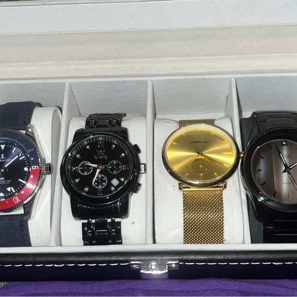 Stylish Watch Collection with Gold and Black Designs